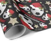 Kerst Voetbal All Star - Personaliseren Cadeaupapier (Rol Hoek)