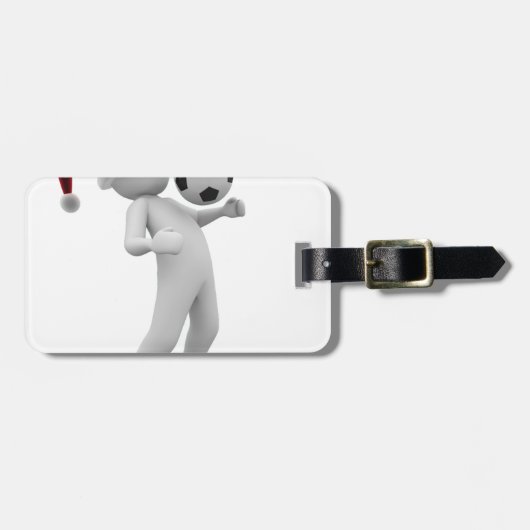 kerst voetbal bagagelabel (Voorkant horizontaal)