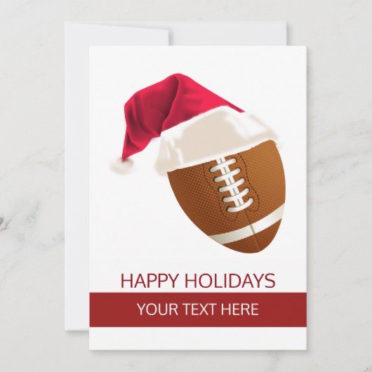 Kerst voetbal Bal Santa Hoed Wenskaarten Feestdagenkaart (Voorkant)