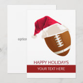 Kerst voetbal Bal Santa Hoed Wenskaarten Feestdagenkaart (Voorkant / Achterkant)