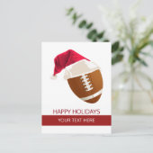 Kerst voetbal Bal Sinterklaas Hoed ansichtkaarten Feestdagenkaart (Staand voorkant)