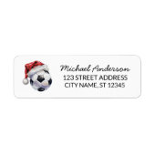 Kerst Voetbal Bal Sinterklaas Retouradres Etiket (Voorkant)