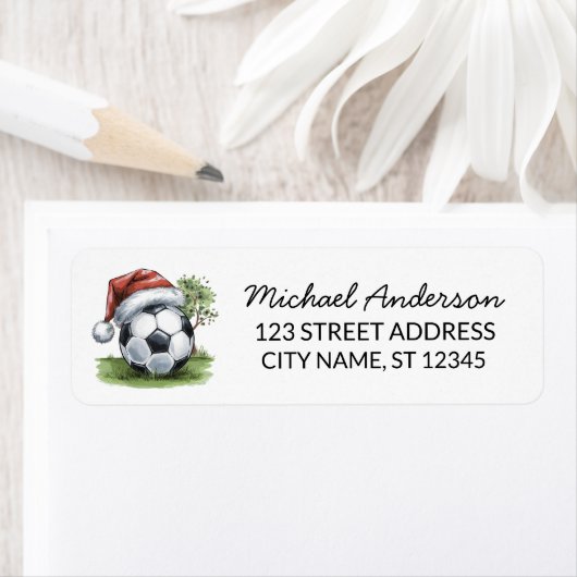 Kerst Voetbal Bal Sinterklaas Retouradres Etiket (Insitu)