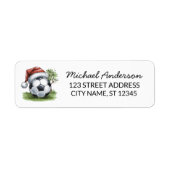 Kerst Voetbal Bal Sinterklaas Retouradres Etiket (Voorkant)