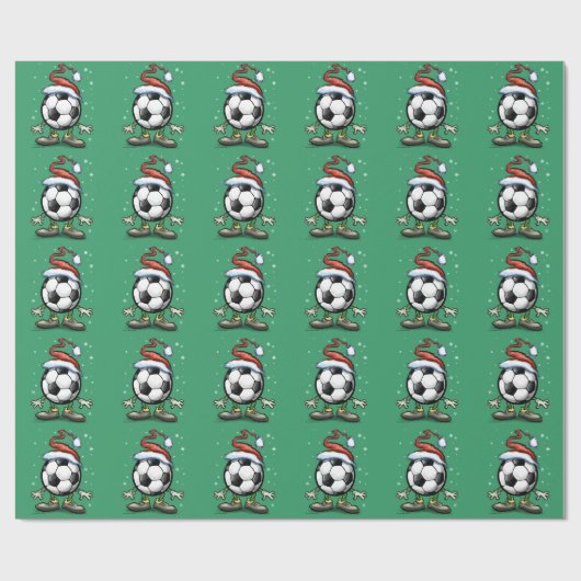 kerst voetbal cadeaupapier (Vlak)