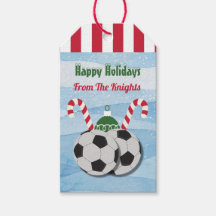 Kerst Voetbal Candy Cane Gift Labels