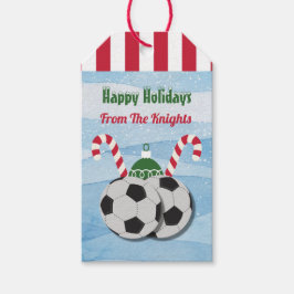 Kerst Voetbal Candy Cane Gift Labels Cadeaulabel
