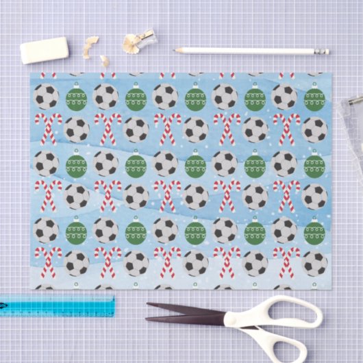 Kerst Voetbal Candy Cane Tissue Papier (Craft)