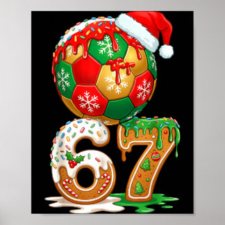 Kerst Voetbal Drip Nummer 67 Jongens Voetbal 67  Poster