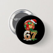 Kerst Voetbal Drip Nummer 67 Jongens Voetbal 67 Ronde Button 5,7 Cm (Voorkant /achterkant)