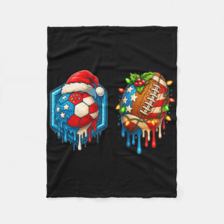 Kerst Voetbal Drip Ons Vlag Ijs Cream D Fleece Deken