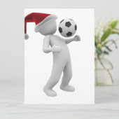 kerst voetbal feestdagenkaart (Staand voorkant)