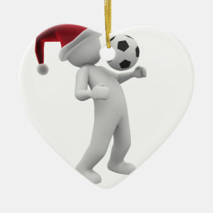 kerst voetbal keramisch ornament