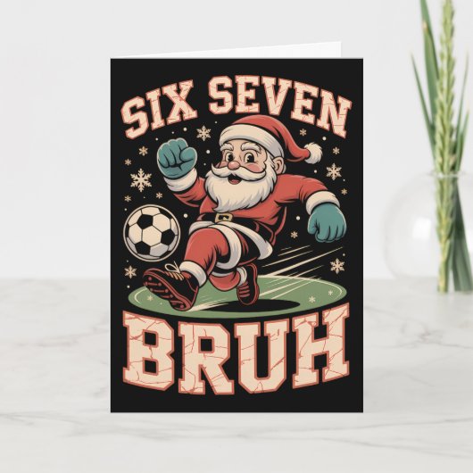 Kerst Voetbal Kerstman Grappig 67 Meme Bruh Kerst Kaart (Voorkant)