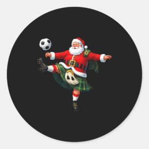 Kerst Voetbal Kerstman Grappig Voetbal Feestelijk Ronde Sticker