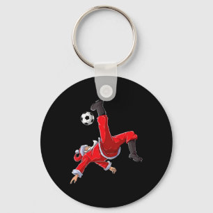 Kerst Voetbal Kerstman Grappy Fiets Trap Sleutelhanger