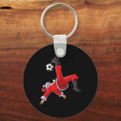 Kerst Voetbal Kerstman Grappy Fiets Trap Sleutelhanger (Voorkant)