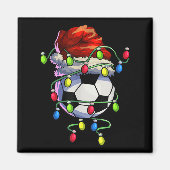 Kerst Voetbal Kerstmis Kerstboom Lights Voetbal Magneet (Voorkant)