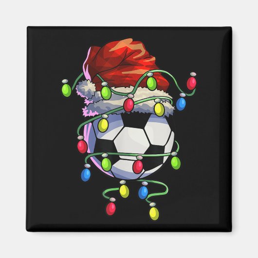 Kerst Voetbal Kerstmis Kerstboom Lights Voetbal Magneet (Voorkant)