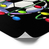 Kerst Voetbal Kerstmis Kerstboom Lights Voetbal Poster (Hoek)