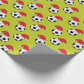 Kerst Voetbal met Santa Claus Pet Pattern Cadeaupapier (Hoek)