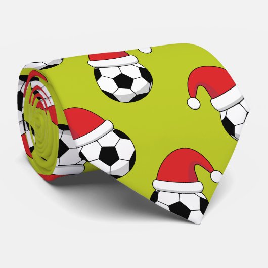 Kerst Voetbal met Santa Claus Pet Pattern Stropdas (Opgerold)