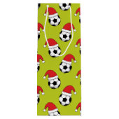Kerst Voetbal met Santa Claus Pet Pattern Wijn Cadeautas (Achterkant)