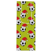 Kerst Voetbal met Santa Claus Pet Pattern Wijn Cadeautas (Voorkant)