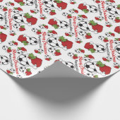 Kerst Voetbal Patroon - Personaliseren Cadeaupapier (Hoek)