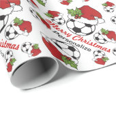 Kerst Voetbal Patroon - Personaliseren Cadeaupapier (Rol Hoek)