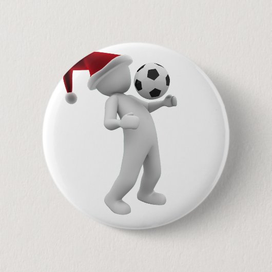 kerst voetbal ronde button 5,7 cm (Voorkant)