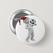 kerst voetbal ronde button 5,7 cm (Voorkant /achterkant)