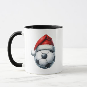 Kerst Voetbal Santa Hat Kerstvoetbal Mok