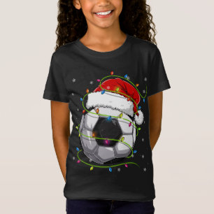 Kerst Voetbal Santa Hat Matching Familie Pa T-shirt