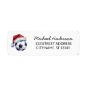 Kerst Voetbal Santa Retouradres Etiket (Voorkant)