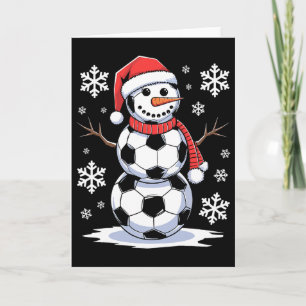Kerst Voetbal Sneeuwman Grappig Voetbal Kerstmis Kaart