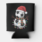 Kerst Voetbal Sneeuwman Lights Santa Hat Blikjeskoeler (Voorkant)