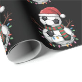 Kerst Voetbal Sneeuwman Lights Santa Hat Cadeaupapier (Rol Hoek)