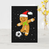 Kerst Voetbal Soccer Peperkoek Speler Kaart (Gele Bloem)