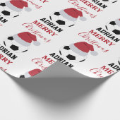 Kerst Voetbal Sport Football Aangepaste naam Cadeaupapier (Hoek)