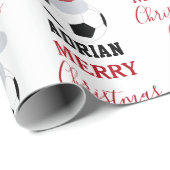 Kerst Voetbal Sport Football Aangepaste naam Cadeaupapier (Rol Hoek)