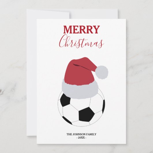 Kerst Voetbal Sport Football Aangepaste naam Feestdagenkaart (Voorkant)