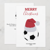 Kerst Voetbal Sport Football Aangepaste naam Feestdagenkaart (Voorkant / Achterkant)