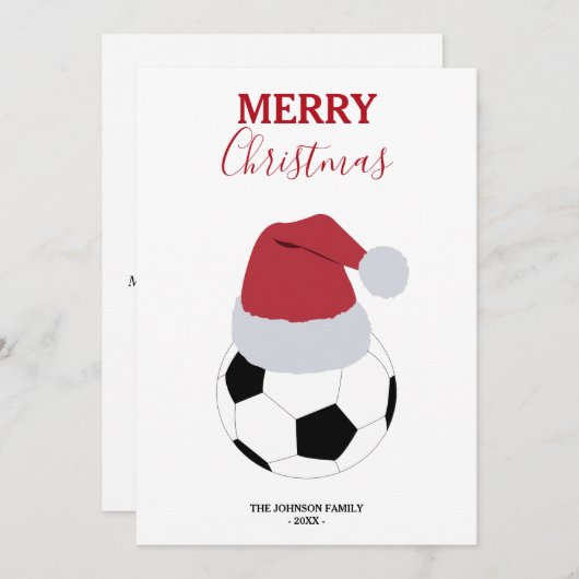 Kerst Voetbal Sport Football Aangepaste naam Feestdagenkaart (Voorkant / Achterkant)