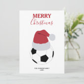 Kerst Voetbal Sport Football Aangepaste naam Feestdagenkaart (Staand voorkant)
