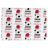 Kerst Voetbal Sport Football Aangepaste naam Groot Cadeauzakje (Achterkant)