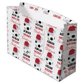 Kerst Voetbal Sport Football Aangepaste naam Groot Cadeauzakje (Achterkant Gekanteld)