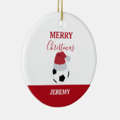 Kerst Voetbal Sport Football Aangepaste naam Keramisch Ornament (Rechts)