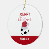 Kerst Voetbal Sport Football Aangepaste naam Keramisch Ornament (Links)