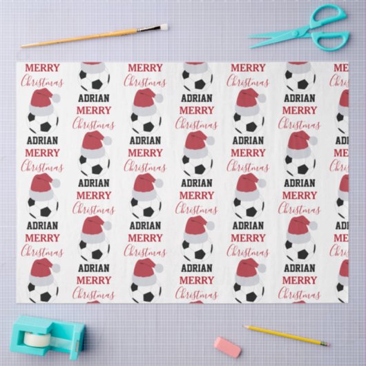 Kerst Voetbal Sport Football Aangepaste naam Tissuepapier (Craft)